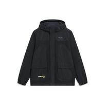 Li-Ning Wade Series Solid Color Hooded Fleece Warm Water-Resistant Loose Long Sleeve Jacket Men jackets Black AFDT693-1 S