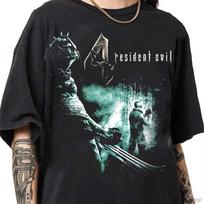 „Resident Evil 4 Biohazard Leon Kennedy“ žaidimo marškinėliai, dideli Y2K vyriški ir moteriški, 100 % medvilnės marškinėliai su trumpomis rankovėmis. 4XL