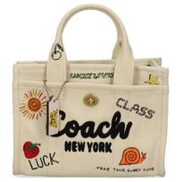 Coach Cargo 20 Grafiti rašto Reguliuojamas nuimamas peties dirželis Drobės pirkinių krepšys Moteriškas krepšys Šviesiai smėlio spalvos CAN75-B4NP Basic Set (Bag+Dust Bag)
