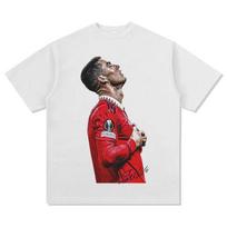 Cristiano Ronaldo Manchester United Klasikinė Šventės Parašo Marškinėliai, Unisex Futbolo Gerbėjų Vintažiniai Laisvi Medvilniniai Streetwear Marškinėliai 4XL