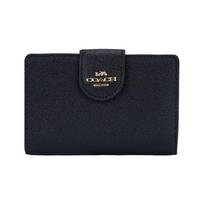 Coach Kampinis Užtraukiamas 13 Spaudžių Laikymo Odinis Kortelių Laikiklis Piniginė Vidutinė Moteriška piniginė Juoda 6390-IMBLK Basic Set (Bag+Dust Bag)