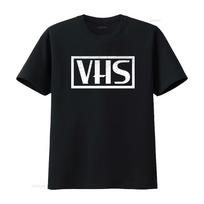 Retro VHS vaizdo namų sistemos marškinėliai, vintage 80-ųjų 90-ųjų stiliaus, su vaizdajuostės magnetofono logotipo spauda, vintage, skalbti, patogūs S