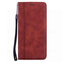 Prabangus odinis atverčiamas piniginės dėklas, skirtas Samsung Galaxy A37 A57 S26 A33 A15 A25 A16 A52 A54 A34 A13 A53 5G A17 A55 A26 A36 A56 A14 A35 S25, atverčiamas knygos tipo dangtelis Samsung A01 ruda