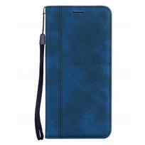 Prabangus odinis atverčiamas piniginės dėklas, skirtas Samsung Galaxy A37 A57 S26 A33 A15 A25 A16 A52 A54 A34 A13 A53 5G A17 A55 A26 A36 A56 A14 A35 S25, atverčiamas knygos tipo dangtelis Samsung J3 2017 J330 mėlyna