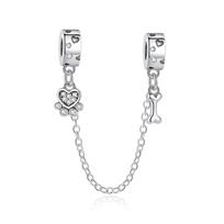 Original 925 Silver Charms Love Pets Dog Cat Paw Print Pendant Beads Fit Bracelets Necklaces Women DIY Jewelry