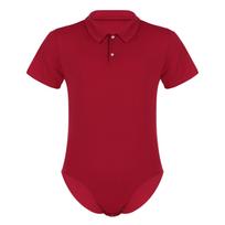 Mens Short Sleeve One Piece Slim Fit Turn-Down Collar Press Button Crotch Shirt Leotard Bodysuit L