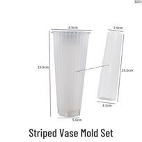 Poppy DIY Crystal Resin Large Striped Vase & Candle Holder Silicone Mold