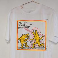 Vintažiniai Keith Haring juostos pasirašyti balti marškinėliai Unisex Koncertiniai S dydžio iki 5XL CR339 Unisex T-shirt M white