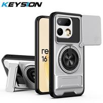 KEYSION Magnetic Phone Case for Realme 16 Pro 5G 16 Pro+ 5G Slide Camera Protection Upright Kickstand Ring Shockproof Back Cover for Realme 16 Pro 5G juoda