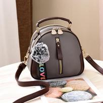 Yogodlns Moterų vientisos spalvos pilkų plaukų kamuoliukas Crossbody Bag Mados PU odinis pečių krepšys 20x9x18m pilka spalva