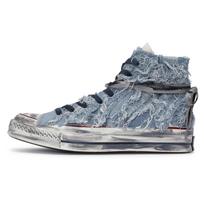 Converse 1970-ųjų 811 Gamyba, Atvirkštinio Džinsinio Audinio Aukšti Drobės Batai Unisex Mėlyni Smėlio Spalvos Balti 162053C(Team80-) 37 gray