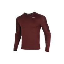 Nike Dri-FIT Bėgimo Treniruočių Marškinėliai Ilgomis Rankovėmis, Apvalia Kaklo Iškirpte Vyrams Viršutiniai Drabužiai Crimson CU6072-624 XXL