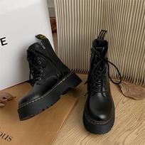 Nauji Moteriški Batai Madingi Laisvalaikio Ankle Booties Klasikiniai Juodi Punk Gotikiniai Batai Aukštos Kokybės Odiniai Trumpieji Batai Bottines Femmes 35 juoda