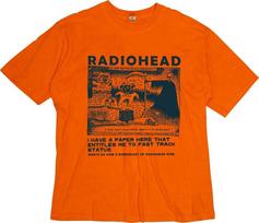 Vintažiniai Radiohead Grupės Roko Thom Yorke Unisex Oranžiniai Marškinėliai Dydis S-5XL Unisex Marškinėliai L