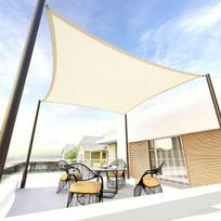 Blackout UV Protection Waterproof Sun Shade Sail Polyester Cloth for Outdoors 2x2m smėlis