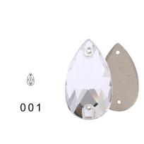 Teardrop Glass Rhinestones for Clothes Dress Sew on Crystal Stones For Needlework Decoration Rhinestone Embellishments Crafts 11X18mm 24pcs