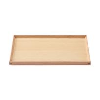 MUJI medinis kvadratinis padėklas, 35 cm pločio x 26 cm gylio x 2 cm aukščio, MDC80A2S, natūralus, apytiksliai. Aukštas,