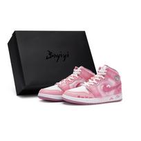 Jordan Air Jordan 1 Vintažiniai krepšinio batai Moteriški vidutinio aukščio balti DQ8423-616(Team80-S-BOX) 36