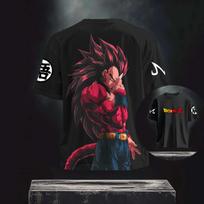 2026 Dragon Ball Super Saiyan 4 Vegeta Vyriški ir moteriški vasaros mados gatvės laisvalaikio laisvi marškinėliai, Hip Hop gatvės apranga didelio dydžio trumpomis rankovėmis, laisvalaikio 4XL
