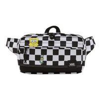 Vans X SpongeBob Classic Black And White Checkerboard Nylon Chest Bag Unisex bags VN0A4RWYQ7Y Black White