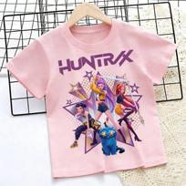 HUNTRAX K-pop Demonas Medžiotojai Vaikų Marškinėliai, Unisex Virtualios Idolių Grupės Grafinis Marškinėlis, 100% Medvilnės Laisvalaikio Trumpomis Rankovėmis Viršus Mergaitėms 4XL