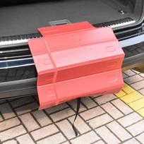 Sulankstomos augintinių laiptelės su kilimėliu Plastikinis šunų pandusas automobiliui Aukštos kopėčios vidutinio dydžio ir dideliems šunims raudona