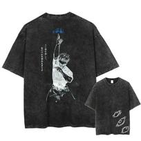 2026 Anime Jujutsu Kaisen Unisex Marškinėliai Vasariniai Y2k Drabužiai Vintage Išplauti Oversized Moteriški Trumpomis Rankovėmis Marškinėliai Laisvalaikio Streetwear Viršutiniai Drabužiai L smėlis