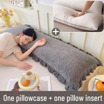 Išplėsta kaklo atrama su dviguba šerdimi ir užvalkalas poroms ir šeimoms 74cm - Pillow & Case