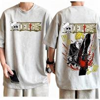 2026 One Piece Sanji Potraukis T-shirt Vyrams 100% Medvilnė Anime Grafinis Marškinėlis Įprastas Kirpimas Trumpomis Rankovėmis Atsitiktinis Gatvės Apranga Viršus 4XL