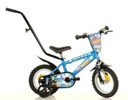 Vaikiškas dviratis 12" mėlynas su lėktuvų motyvais Bimbo bike