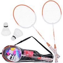 Badmintono rinkinys su užtrauktuku Raketės + plunksnų kamuoliukai SP0819