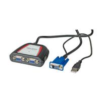 Portable VGA video splitter, 2x, 250MHz, VGA, 2x VGA, grey, 250 MHz, 0.65 m, 1920 x 1440