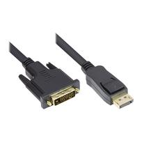 Good Connections Anschlusskabel DisplayPort an DVI-D 24+1 - 24K vergoldete Kontakte - OFC - schwarz - 1m