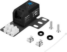 Closed-loop thermostat 10A for rack cabinets with 19" ear and terminal block, black AK-1505-B | 5901969424386