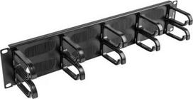 Lanberg 19" cable management brush panel 10 rings - type B 2U | AK-1204-B | Black AK-1204-B | 5901969413946
