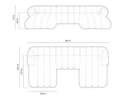 Panoramic Sofa, "Koge", 6 Seats, 348x165x70 Made in Europe