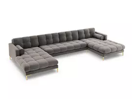 Velvet Panoramic Sofa, "Bali", 7 Seats, 383x185x75 Made in Europe