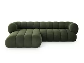 Velvet Left Corner Sofa, "Koge", 5 Seats, 270x165x70 Made in Europe
