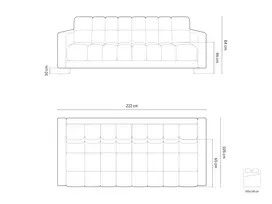 Sofa With Bed Function And Box, "Bali", 3 Seats, 222x84x105 Made in Europe