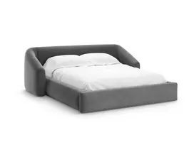 Velvet Storage Bed With Headboard, "Campi", 230x248x80 Made in Europe