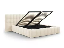 Velvet Storage Bed With Double Headboard, "Bali", 230x350x100 Made in Europe