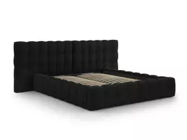 Velvet Storage Bed With Double Headboard, "Bali", 230x300x100 Made in Europe