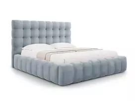 Velvet Storage Bed With Headboard, "Bali", 230x225x125 Made in Europe