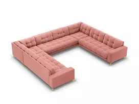 Velvet Panoramic Sofa, "Bali", 9 Seats, 327x256x75 Made in Europe