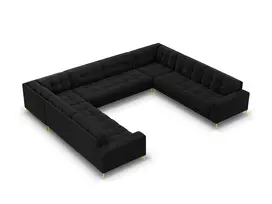 Velvet Panoramic Sofa, "Bali", 9 Seats, 327x256x75 Made in Europe