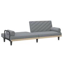 vidaXL Sofa-lova su porankiais, šviesiai pilkos spalvos, audinys
