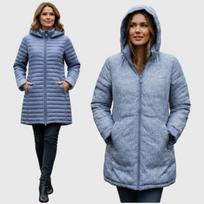 Dvipusė striukė moterims Fashion, žydros spalvos