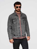 Men's denim katana jacket with washem - graphite V5 OM-JADJ-0219