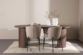 Venture Design Valgomojo komplektas Härön valgomojo stalas su Modesto valgomojo kėdė 200x90 cm Mocha