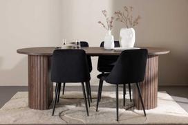 Venture Design Valgomojo komplektas Härön valgomojo stalas su Night valgomojo kėdė 200x90 cm moka aksomas
